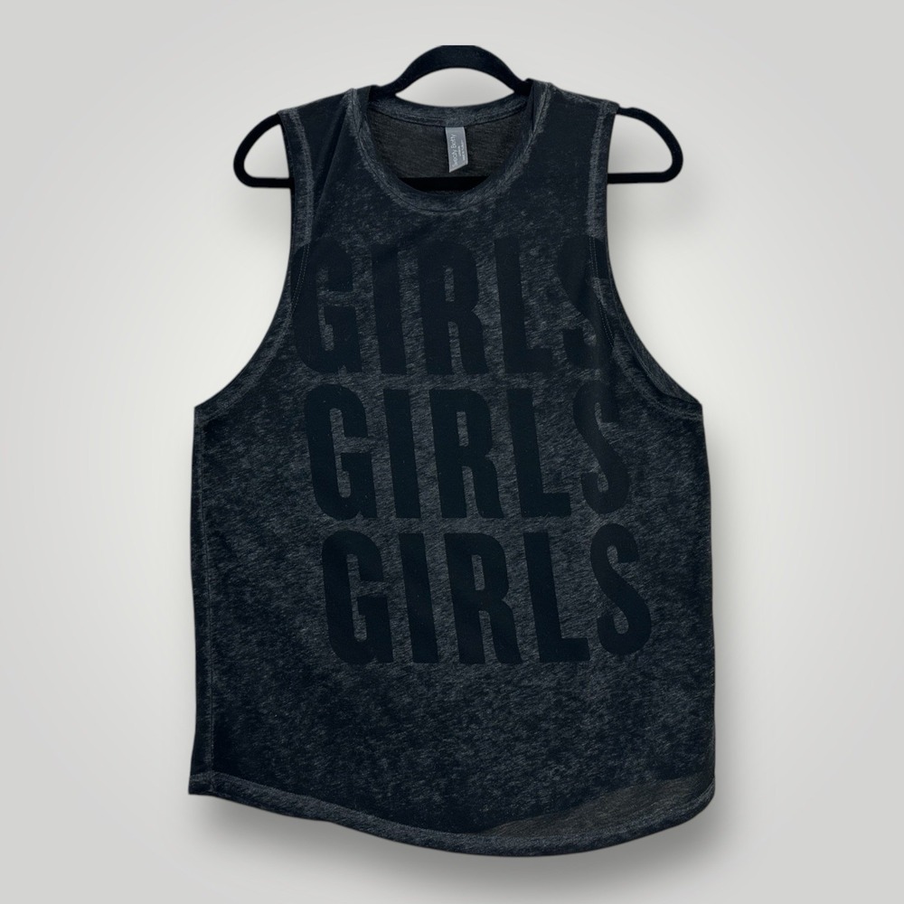 Sweaty Betty Black Flow Workout Vest GIRLS GIRLS GIRLS Womans Size M Poly Blend